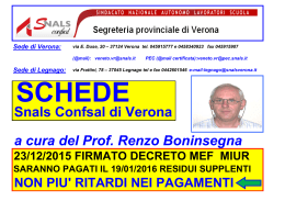 Snals Confsal di Verona a cura del Prof. Renzo Boninsegna