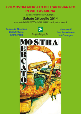 il programma - Benvenuti in Val Cavargna