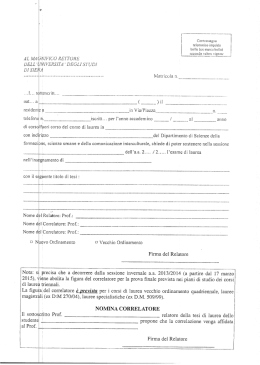 Modulo per domanda di laurea - Universit&agrave; degli Studi di Siena