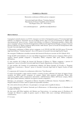 CV - Universit&agrave; Telematica Unitelma Sapienza