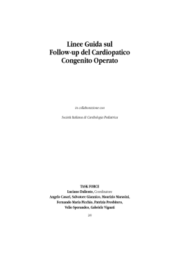 Linee Guida sul Follow-up del Cardiopatico Congenito Operato