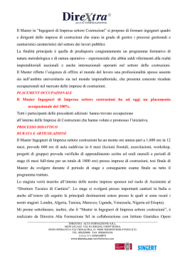 Il Master in &ldquo;Ingegneri di Impresa settore