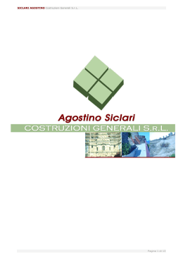 SICLARI AGOSTINO Costruzioni Generali S.r.L. Pagina 1 di 13