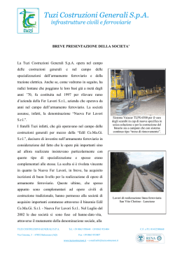Tuzi Costruzioni Generali SpA infrastrutture civili e ferroviarie