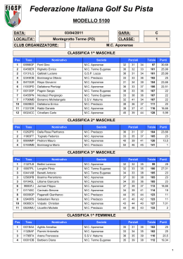 Federazione Italiana Golf Su Pista MODELLO 5100