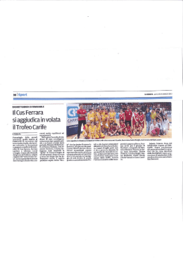 Il Cus Ferrara - Bonfiglioli Ferrara Basket
