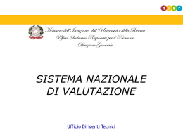 sistema nazionale di valutazione - Ufficio Scolastico Regionale