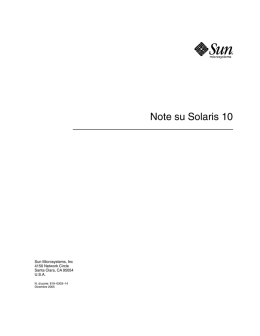 Note su Solaris 10 - Oracle Documentation