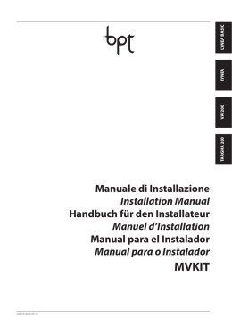 Manuale di Installazione Installation Manual Handbuch f&uuml;r den