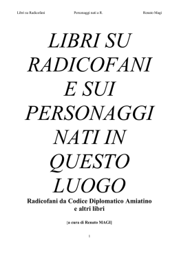 Libri su Radicofani e sui personaggi nati in questo luogo