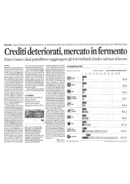 Crediti deteriorati, mercato in fermento