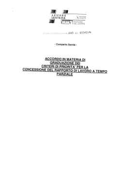 accordo in materia di graduazione dei criteri di priorita` per la