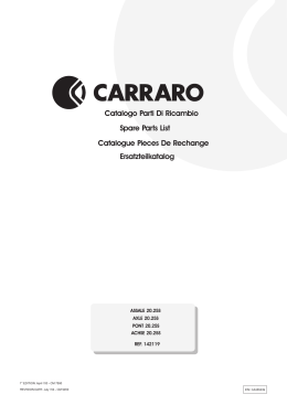 Spare Parts List Catalogo Parti Di Ricambio Catalogue