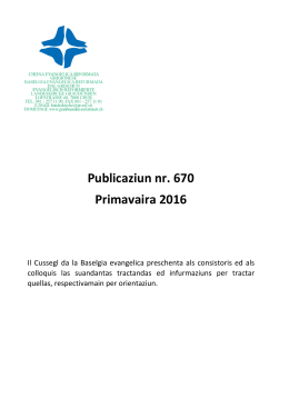 Publicaziun nr. 670 Primavaira 2016