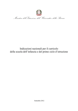 Indicazioni nazionali per il curricolo