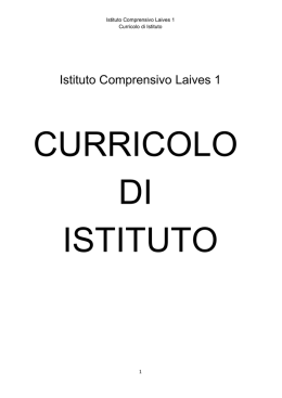 Curricolo di Istituto 2012-13 - Istituto Comprensivo Laives 1