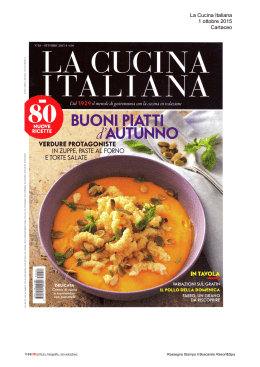 La Cucina Italiana 1 ottobre 2015 Cartaceo