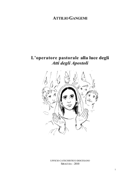 L`operatore pastorale alla luce degli Atti degli Apostoli