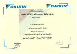 Certificato Daikin Air Conditioning