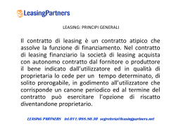Il contratto di leasing è un contratto atipico che assolve la funzione