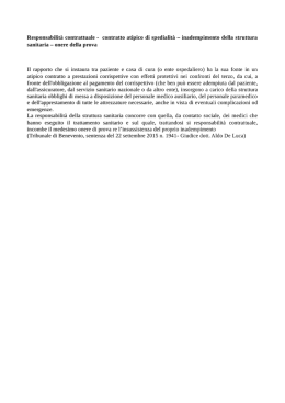 contratto atipico di spedialità — inadempimento della struttura