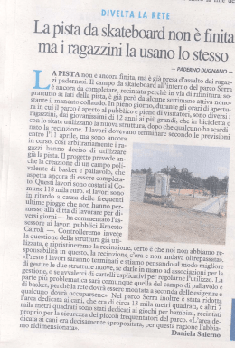 La pista da skateboard non &egrave; ﬁnita - Sito Istituzionale del Comune di