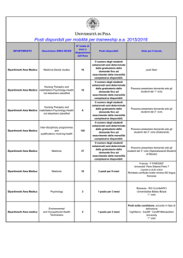Elenco posti per traineeship
