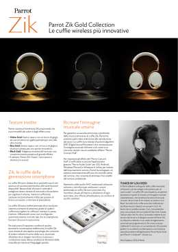 Parrot Zik Gold Collection Le cuffie wireless più innovative