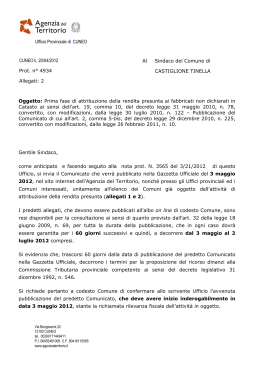Ufficio Provinciale di CUNEO CUNEO li, 20/04/2012 Prot. n° 4934