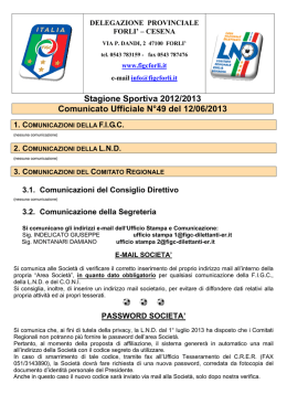 Stagione Sportiva 2012/2013 Comunicato Ufficiale N&deg;49