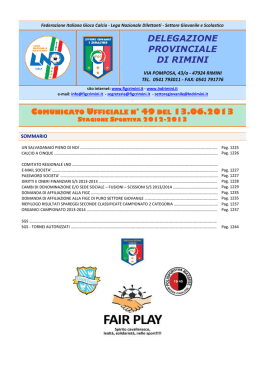 Settore Giovanile e Scolastico