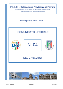 C.U 04... - FIGC Delegazione Provinciale di Ferrara
