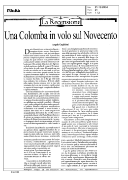 Una colomba in volo sul Novecento
