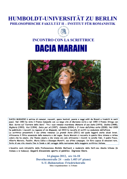 DACIA MARAINI - Institut für Romanistik