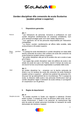 Uorden disciplinar dils consorzis da scola Scolaviva