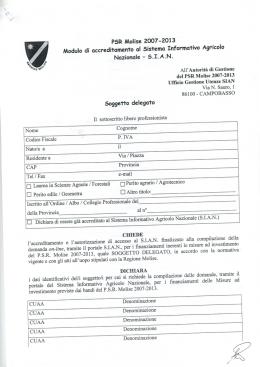 Modulo di accreditamento al Sistema Informativo
