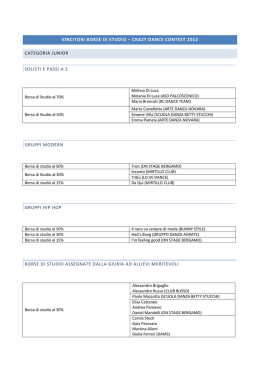 VINCITORI BORSE DI STUDIO &ndash; CRAZY DANCE CONTEST 2012