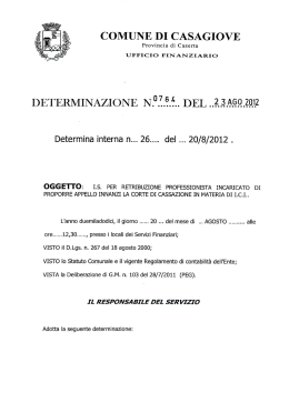 DETERMINAZIONE N.°Î. - Comune di Casagiove