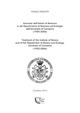 Annuario dell`Istituto di Botanica e del Dipartimento di