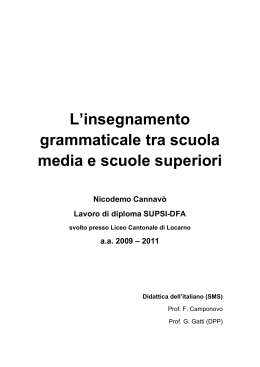 L`insegnamento grammaticale tra scuola media e scuole