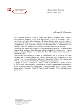 Comunicato Stampa - Camera di Commercio di Pesaro e Urbino