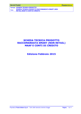 SCHEDA TECNICA PRODOTTO RACCOMANDATA SMART (NON