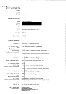 Curriculum vitae - Comune di Udine