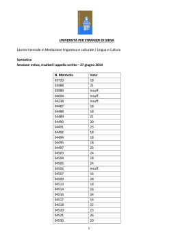 UNIVERSIT&Agrave; PER STRANIERI DI SIENA Laurea triennale in