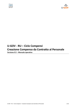 U-GOV - RU – Ciclo Compensi - Creazione Compenso da Contratto