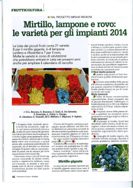 Mirtillo, lampone e rovo: le variet&agrave; per gli impianti 2014