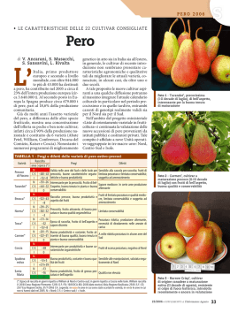 le caratteristiche delle 22 cultivar consigliate pero