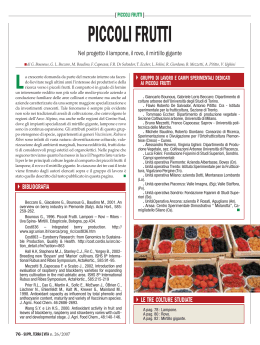 Liste varietali piccoli frutti - Regione Campania Assessorato