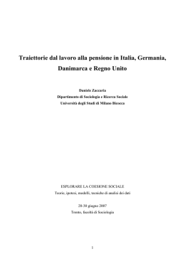 Traiettorie dal lavoro alla pensione in Italia, Germania