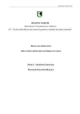 manuale delle procedure di controllo